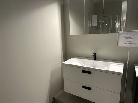 NORO VOUGE 900 Vit Komplett möbelpaket välj betong eller vitt porslinstvättställ