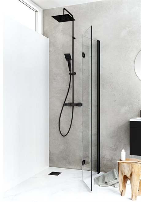 Hafa Igloo Pro Vik duschdörr 70 Klarglas svart